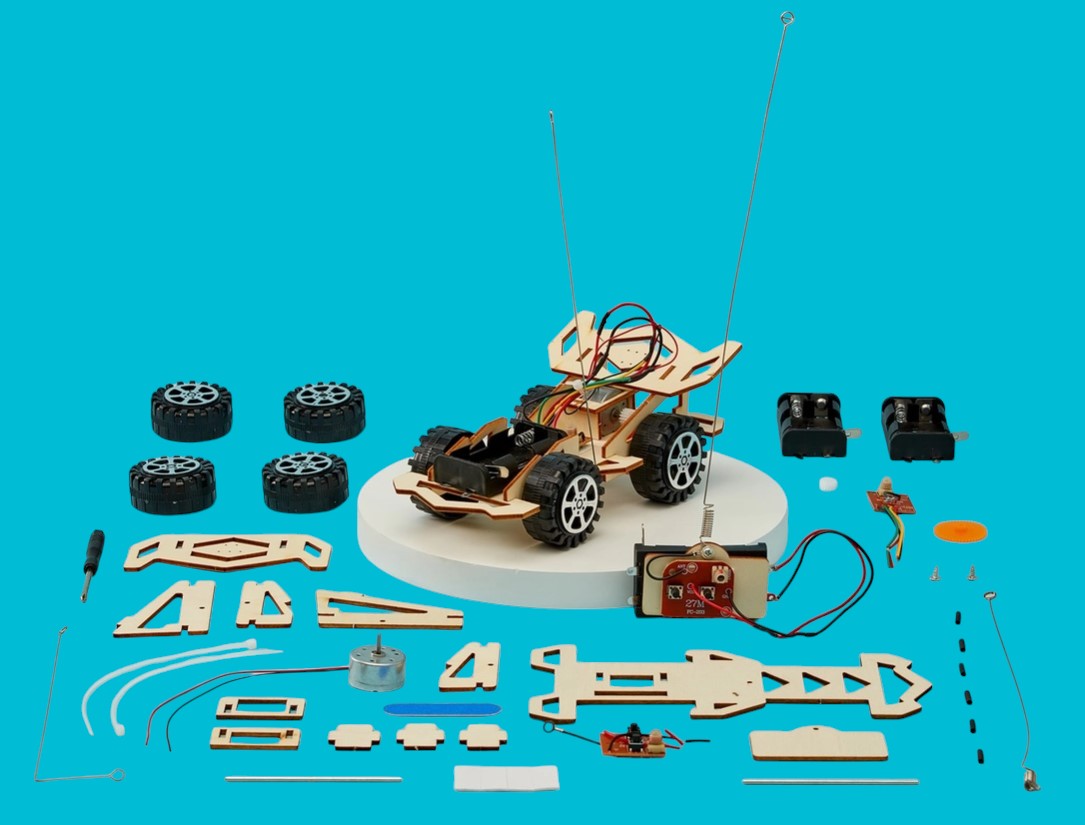 Radio-Controlled Car DIY Kit, Educational Stem Toy Craft Kit Ages 10+